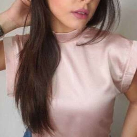 Chic Draped Back Button Detail Satin Top - Picture 8 of 8